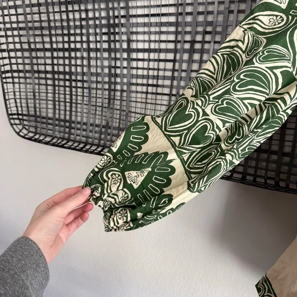 Farm Rio long sleeve v neck printed romper - Picture 7 of 9